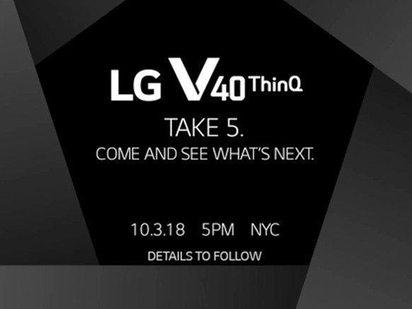 Das LG V40 wird am 3. Oktober in New York enthüllt.