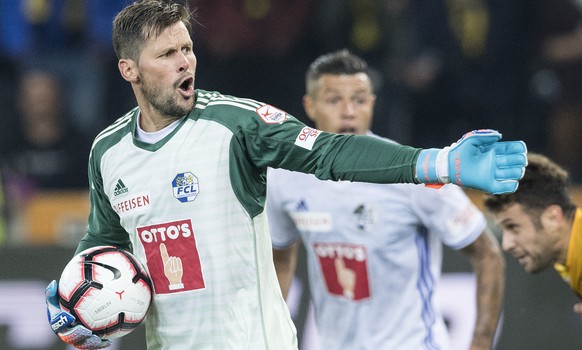 Luzerns Torhueter David Zibung im Fussball Meisterschaftsspiel der Super League zwischen den Berner Young Boys und dem FC Luzern, am Samstag, 6. Oktober 2018, im Stade de Suisse in Bern. (KEYSTONE/Pet ...