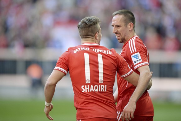 Dicke Kumpels: Xherdan Shaqiri und Franck Ribéry.