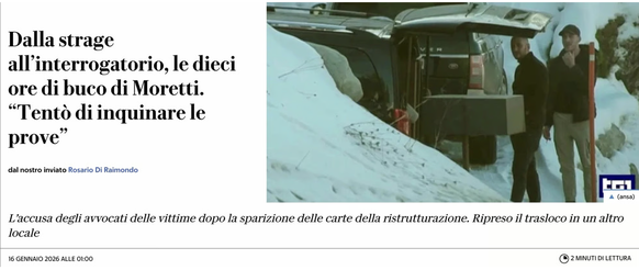 Personen aus dem Umfeld von Moretti verschieben Schachteln weg vom Le Vieux Chalet in ein anderes Haus