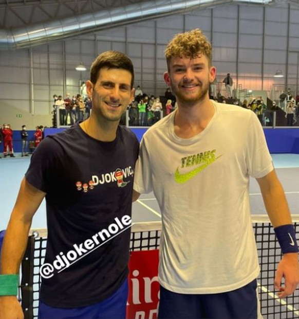 Prominenter Trainingspartner: Kym und die Weltnummer 1 Novak Djokovic.