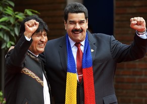 Morales mit dem venezolanischen Präsidenten&nbsp;Nicolás Maduro
