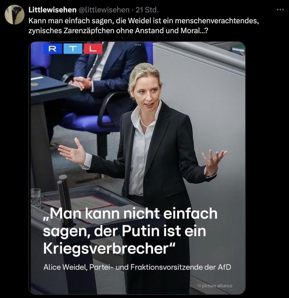 Tweet zu Alice Weidel