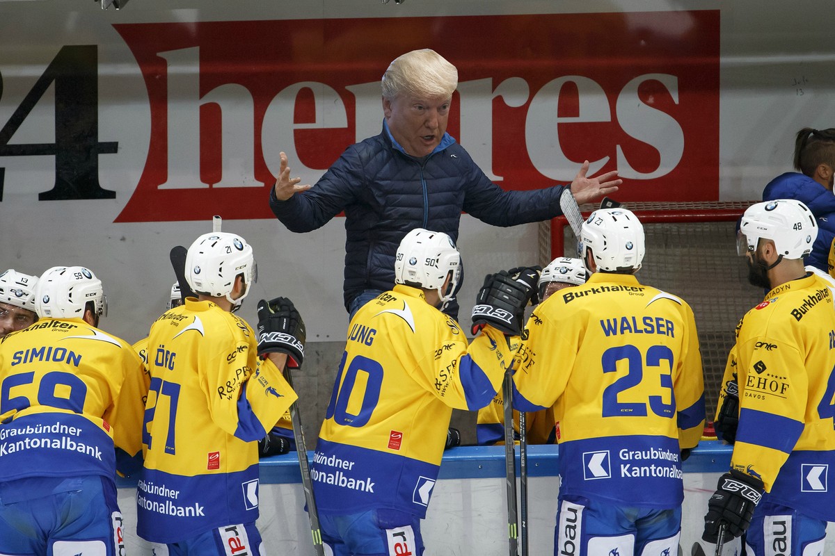Donald Trump als HCD-Coach:&nbsp;Die Zeit der Davoser Understatements wäre definitiv vorbei.