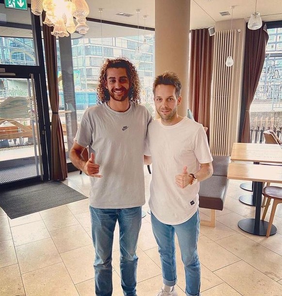 Manuel Füglister (rechts) mit Marin Wiskemann vom FC Baden.