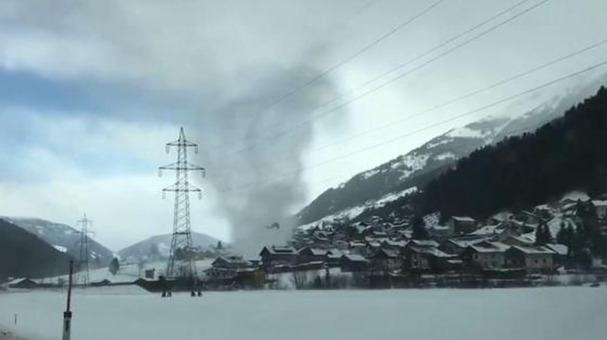 Tornado in der österreichischen Gemeinde Stall im Mölltal.