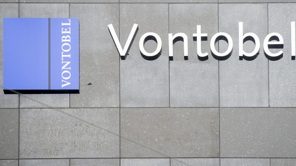 ZU DEN NEUESTEN ZAHLEN DER PRIVATBANK VONTOBEL STELLEN WIR IHNEN FOLGENDES ARCHIVBILD ZUR VERFUEGUNG. - Das Logo der Bank Vontobel anlaesslich der Medienkonferenz zur Praesentation der Jahreszahlen 20 ...
