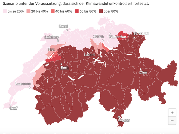 Anteil der Gebäude, die 2050 von einem hohen Starkregenrisiko betroffen sein werden