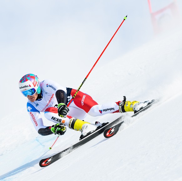 HANDOUT - Marco Odermatt, Schweiz, gewinnt den Riesenslalom der FIS Junior World Ski Championships in Davos 2018, am Dienstag, 6. Februar 2018. (JWSC Davos 2018/Manuel Lopez) *** NO SALES, DARF NUR MI ...