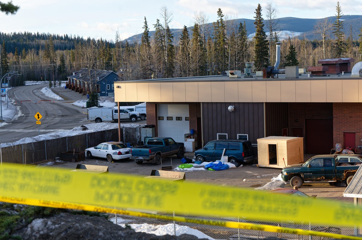 Tumbler Ridge Secondary School is shown in Tumbler Ridge, B.C. on Wednesday, Feb. 11, 2026. (Jesse Boily/The Canadian Press via AP)
Canada Shooting