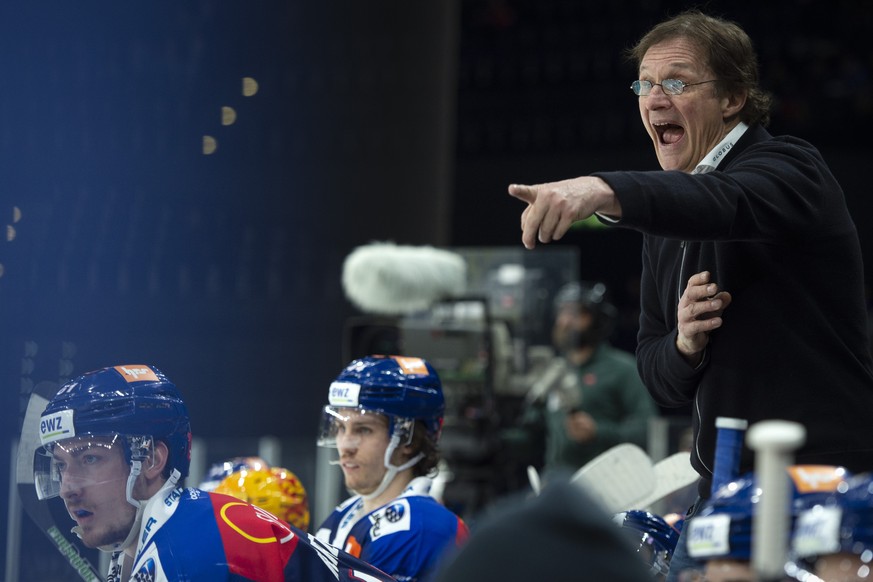 Zuerichs Cheftrainer Arno Del Curto im dritten Eishockey-Spiel der Abstiegsrunde der National League zwischen den ZSC Lions und dem HC Davos, am Samstag, 16. Maerz 2019, im Hallenstadion in Zuerich.(K ...