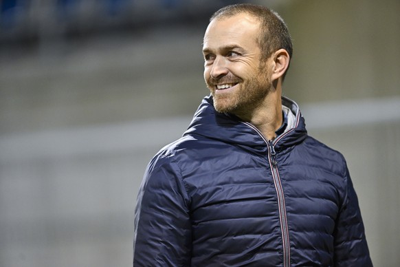 Vaduz&#039; head coach Alessandro Mangiarratti during the Europa Conference League soccer match between FC Vaduz and AZ Alkmaar at the Rheinpark stadium, in Vaduz, Liechtenstein, Thursday, Oct. 27, 20 ...