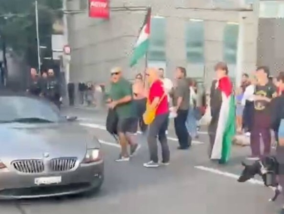 Lausanne BMW Demonstration Palästina