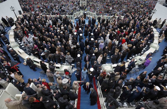 U.S. President Donald Trump leaves the inauguration ceremonies after being sworn in as the 45th president of the United States on the West front of the U.S. Capitol in Washington, U.S., January 20, 20 ...