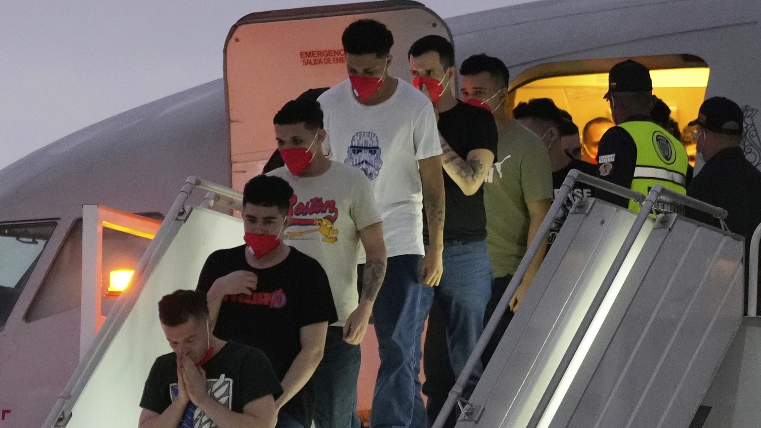 Migrants deported months ago by the United States to El Salvador under the Trump administration&#039;s immigration crackdown arrive at Simon Bol