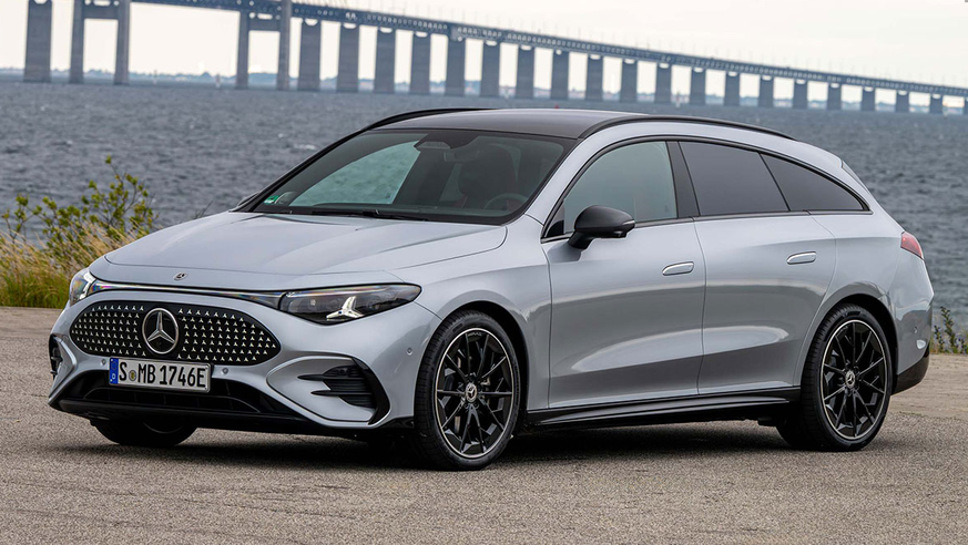 Der CLA Shooting Brake ist 4,72 Meter lang. Kofferraum: 455 bis 1290 Liter mit umgeklappten Sitzen. Zusätzlich 100 Liter Stauraum im vorderen Frunk.