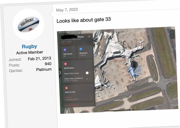Da war es, das verlorene iPhone, bei Gate 33.