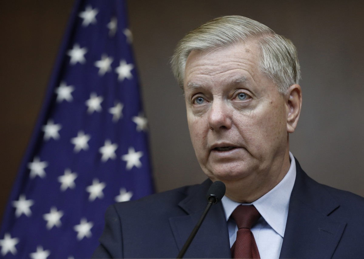 Republican Sen. Lindsey Graham speaks to reporters in the Turkish capital Ankara, Turkey, Saturday, Jan. 19, 2019, a day after meeting with Turkish President Recep Tayyip Erdogan and other officials.  ...