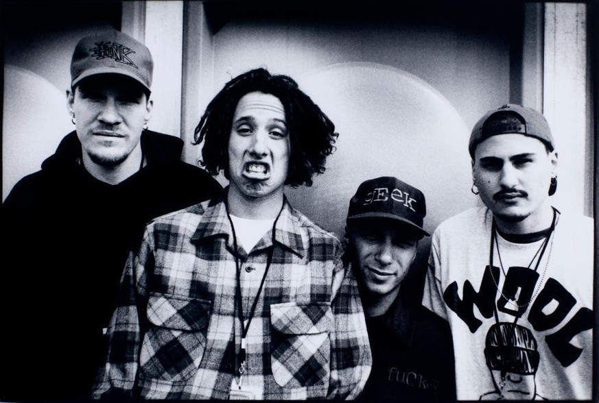 Rage Against The Machine, portrait, Pinkpop, Landgraaf, Netherlands, 27th May 1996. (Photo by Niels van Iperen/Getty Images)