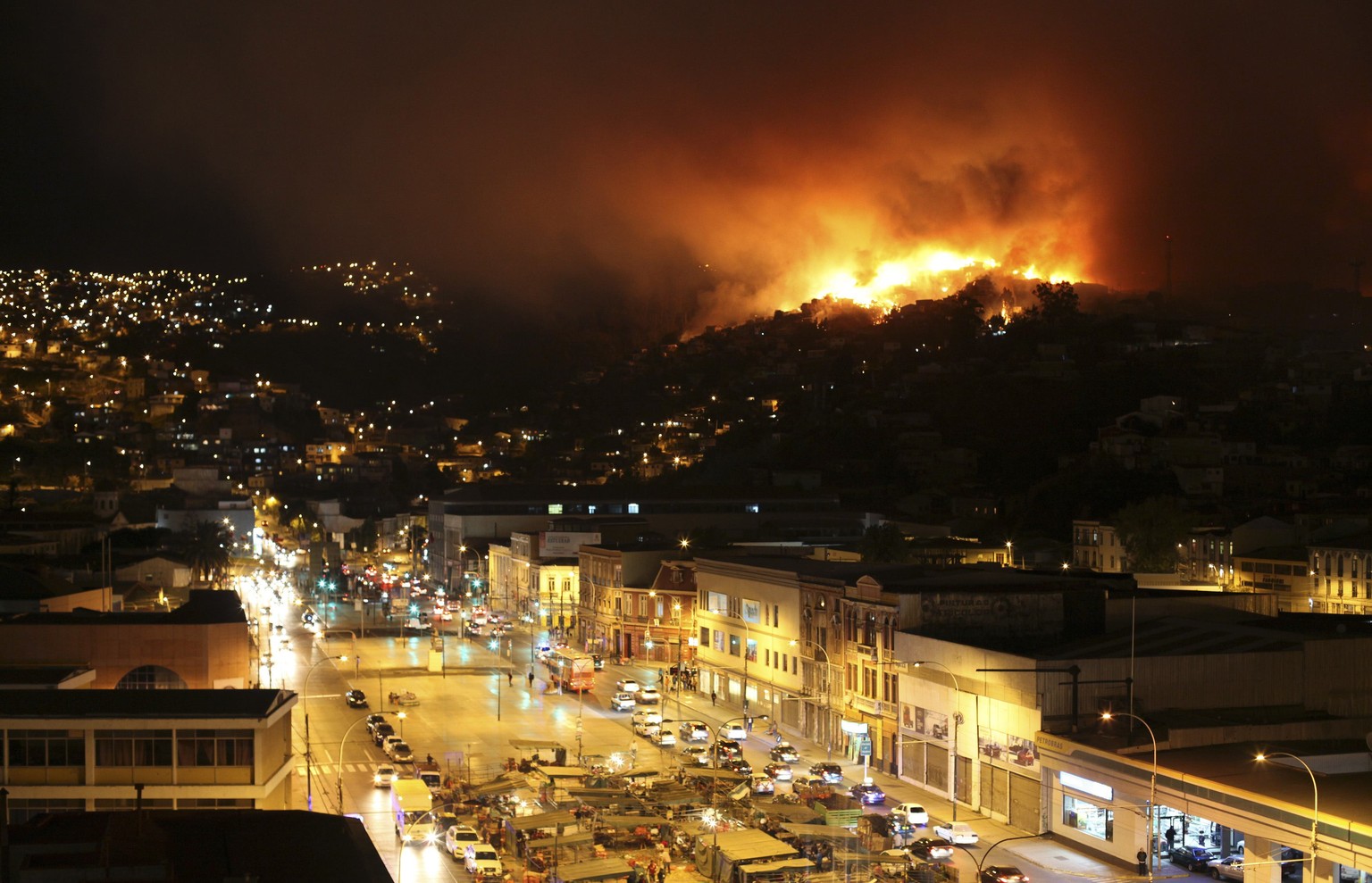 Schaurig-schöner Anblick: Feuer in Valparaíso&nbsp;