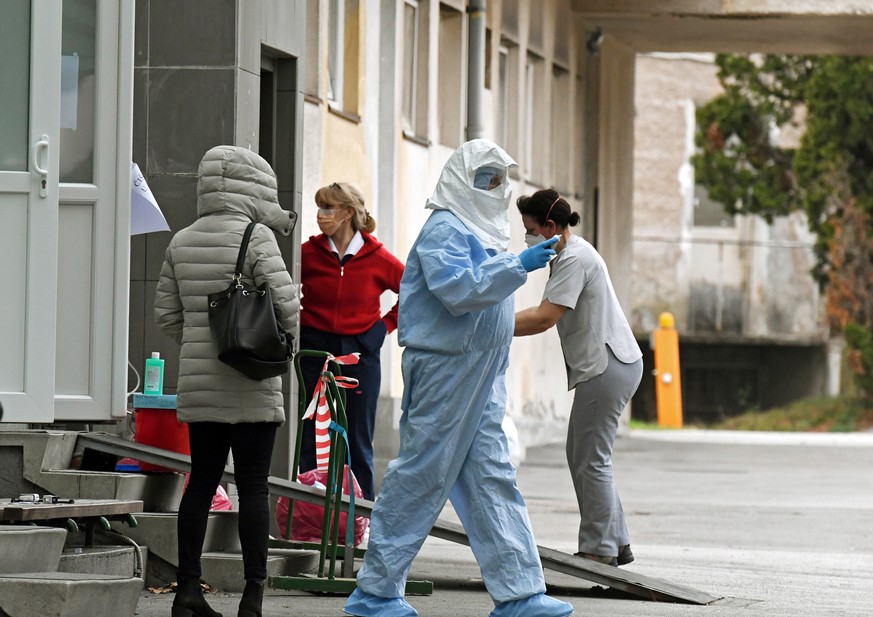 epa08246992 Exterior view on the hospital and clinic for infections 'Fran Mihaljevic' in Zagreb, Croatia, 25 February 2020. Croatian authorities confirmed on 25 February a first patient with ...