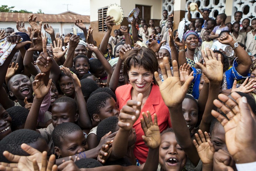 Bundespraesidentin Doris Leuthard eroeffnet eine Schule in Dekoungbe, welche zu einem Teil vom DEZA finanziert wurde, am Donnerstag, 13. Juli 2017, anlaesslich des offiziellen Auslandbesuchs von Bunde ...