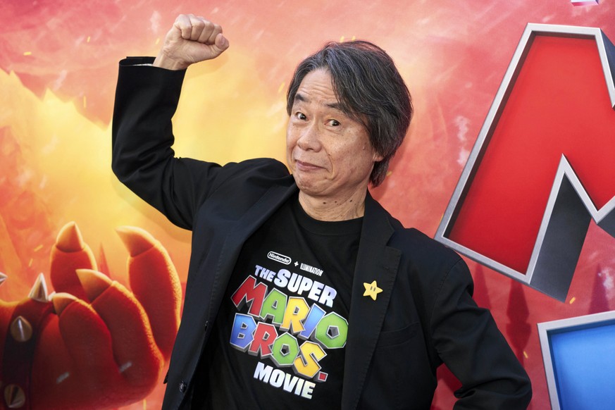 Shigeru Miyamoto arrives at the premiere of &quot;The Super Mario Bros. Movie,&quot; Saturday, April 1, 2023, at Regal LA Live in Los Angeles. (Photo by Allison Dinner/Invision/AP)