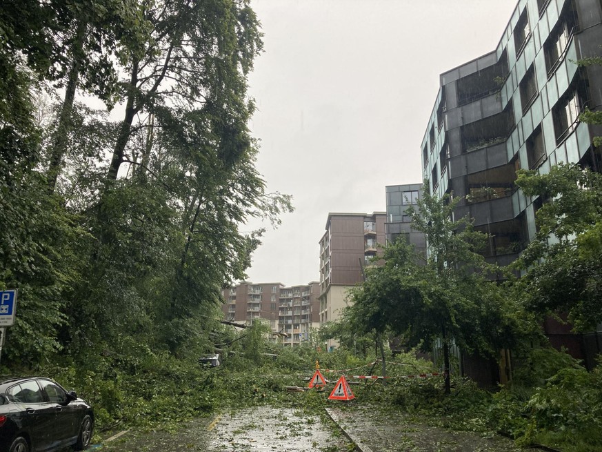 Ein Bild der Zerstörung bietet sich den Anwohnern der Guggach-Siedlung am Dienstagmorgen.