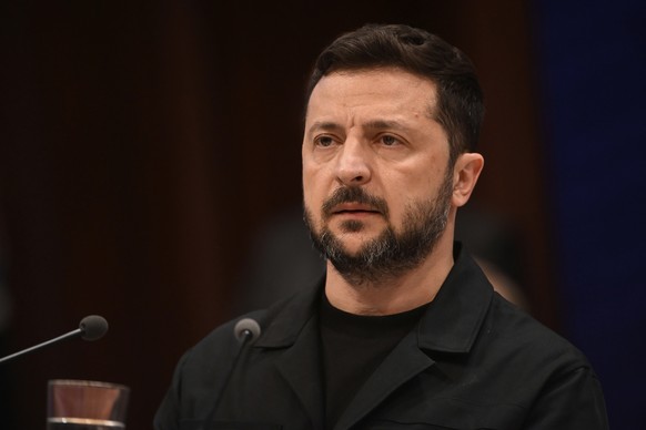 Ukraine&#039;s President Volodymyr Zelenskyy delivers a speech at the Council of Europe after signing the legal instruments necessary to launch the Special Tribunal for the Crime of Aggression against ...