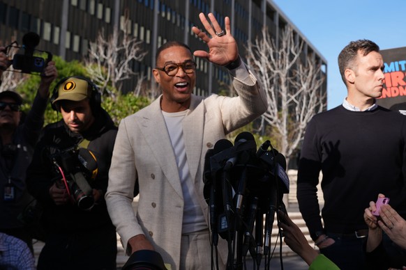 Journalist Don Lemon, waves to the media after a hearing outside the Edward R. Roybal Federal Building in Los Angeles on Friday, Jan. 30, 2026. (AP Photo/Damian Dovarganes)
Don Lemon