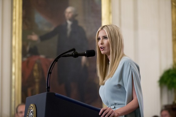 epa06898944 First daughter Ivanka Trump delivers remarks during an event entitled &#039;Pledge to America&#039;s Workers&#039;, in Washington, DC, USA, 19 July 2018. US President Donald J. Trump signe ...