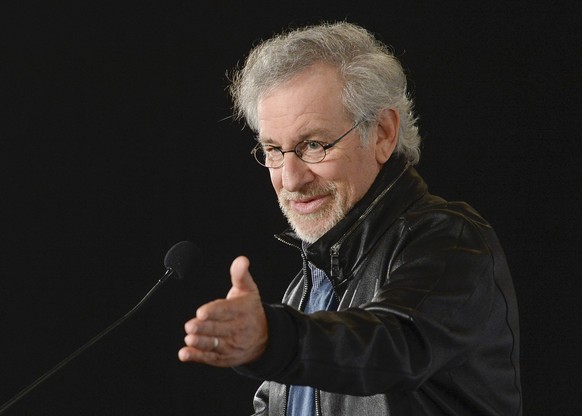 This image provided by the University of Southern California shows director Steven Spielberg speaking during the USC Shoah Foundation&#039;s announcement of the Center for Advanced Genocide Research a ...