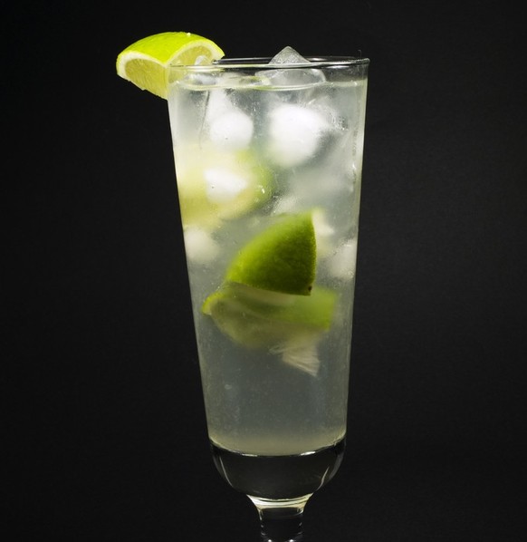 gin rickey drink alkohol cocktail trinken limette mineralwasser