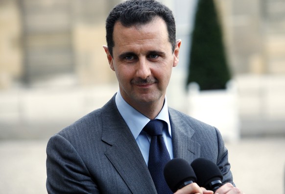 epa12241127 (FILE) - Syrian President Bashar al Assad addresses the media at the Elysee Palace, in Paris, France, 13 November 2009 after his meeting with French President Nicolas Sarkozy(reissued 16 J ...