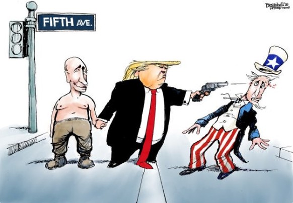 Die Welt macht sich Ã¼ber Trump lustig â in 13 KarikaturenÂ 
&quot;Ich kÃ¶nnte jemanden auf der 5th Avenue erschiessen und wÃ¼rde keine WÃ¤hler verlieren.&quot; Wer hÃ¤tte gedacht, dass der Tote Unc ...