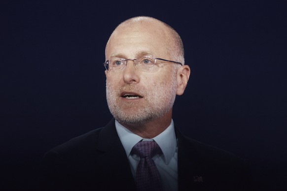 Chairman of the Federal Communications Commission of the United States Brendan Carr speaks during the Concordia Annual Summit in New York, Monday, Sept. 22, 2025. (AP Photo/Andres Kudacki)
Brendan Car ...