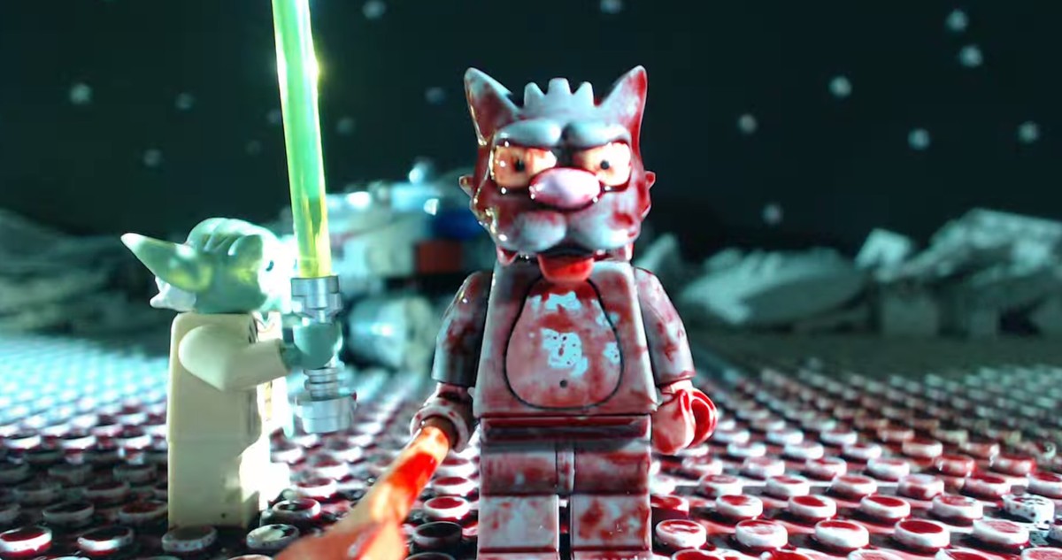 Itchy und Scratchy treffen im All auf die Star-Wars-Crew – und es wird bluuuhuuutig.