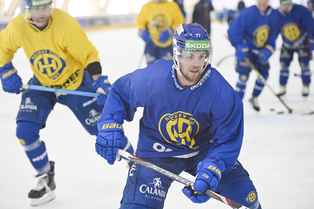 Neuzugang Teemu Turunen vom HC Davos, aufgenommen im Training, am Mittwoch, 5. August 2020, in der Trainingshalle in Davos. (KEYSTONE/Gian Ehrenzeller)