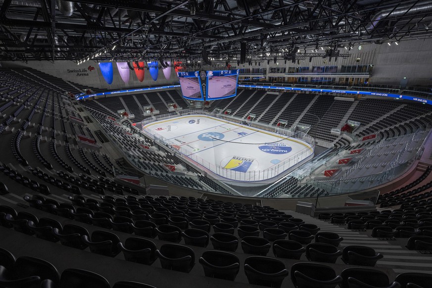 Blick in die Swiss Life Arena, das Stadion der ZSC Lions, fotografiert am Freitag, 14. Oktober 2022 in Zuerich. (KEYSTONE/Christian Beutler)