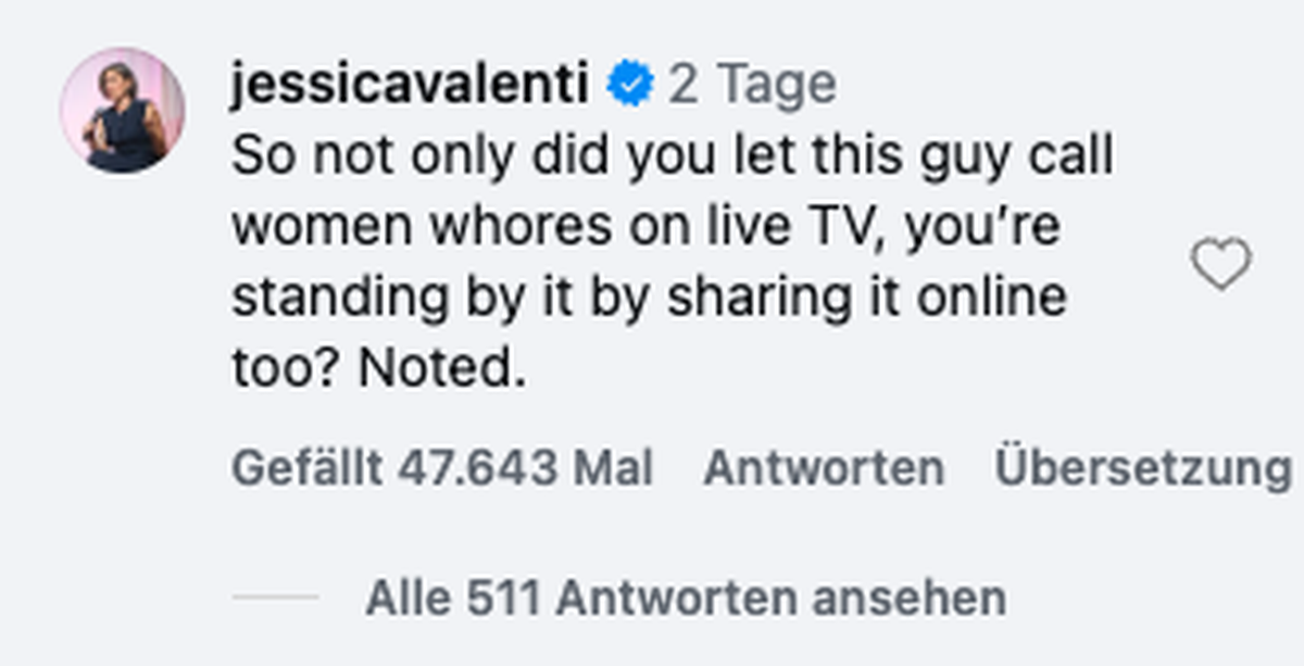 Jessica Valenti Kommentar Saturday Night Live

https://www.instagram.com/reel/DeVvRfttUr7/?psln=dHhmNDVwYTVqMXB4