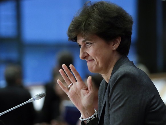 epaselect epa07909945 European Commissioner-designate in charge of Internal Market from France, Sylvie Goulard, during her second hearing before the European Parliament in Brussels, Belgium, 10 Octobe ...