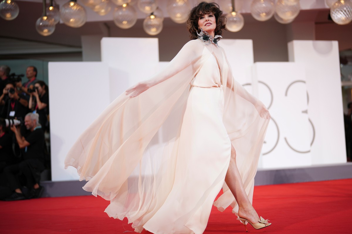 Parker Posey poses for photographers at the red carpet for the film 'Wild Horse Nine' during the 83rd edition of the Venice Film Festival in Venice, Italy, on Thursday, Sept. 3, 2026. (Photo ...