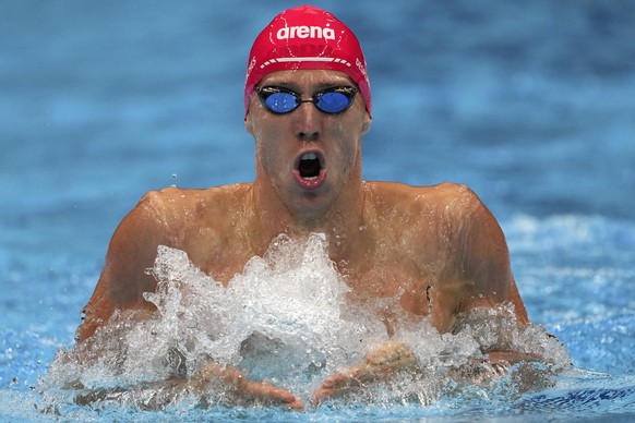 Jeremy Desplanches of Switzerland swims in a men&#039;s 200-meter individual medley semifinal at the 2020 Summer Olympics, Thursday, July 29, 2021, in Tokyo, Japan. (AP Photo/Matthias Schrader)
Jeremy ...