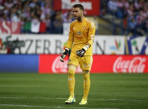 Celta Vigo's Keeper Sergio Alvarez mit einer weissen Weste.&nbsp;