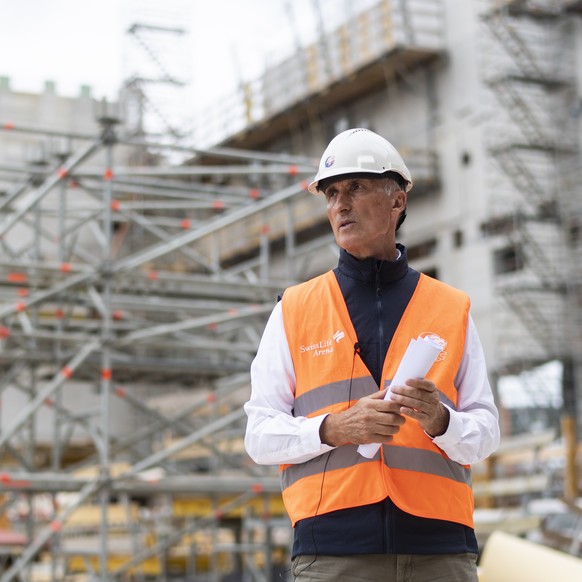 ZSC CEO Peter Zahner auf der Baustelle der Swiss Life Arena, dem zukuenftigen ZSC Stadion in Zuerich, aufgenommen am Sonntag, 6. September 2020. (KEYSTONE/Ennio Leanza)