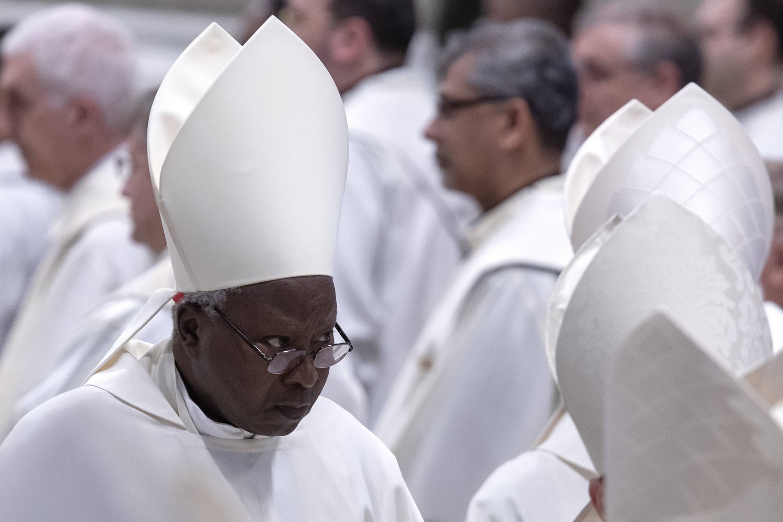 Mass on the eighth of nine days of mourning Novendiali for late Pope Francis in Vatican City, Italy - 03 May 2025 Cardinal Nakellentuba Philippe Ouédraogo attends mass on the eighth day of the Novendi ...