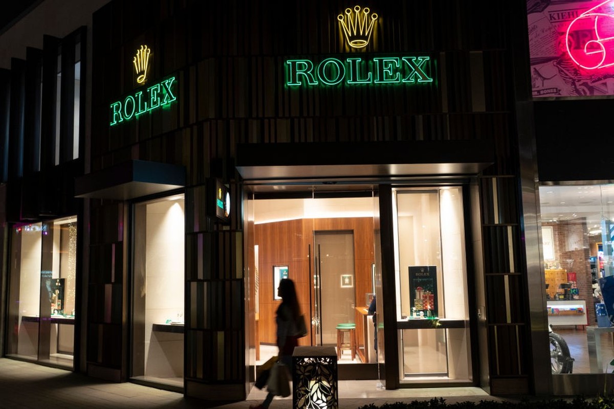 SAN DIEGO, CALIFORNIA - DECEMBER 5: A Rolex store at the Westfield UTC shopping center on December 5, 2024 in San Diego, California. (Photo by Kevin Carter/Getty Images)
