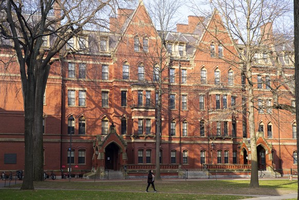 epa11055498 A pedestrian walks through Harvard Yard past Matthews Hall on the campus of Harvard University in Cambridge, Massachusetts, USA, 03 January 2024. Harvard University President Claudine Gay  ...