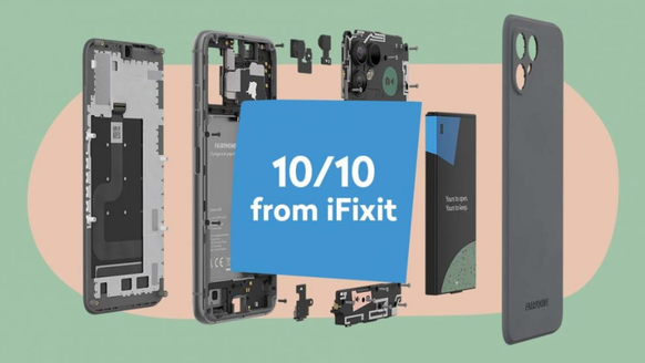Im Reparatur-Test der Reparaturprofis von iFixit erhält das neue Fairphone zehn von zehn Punkten.