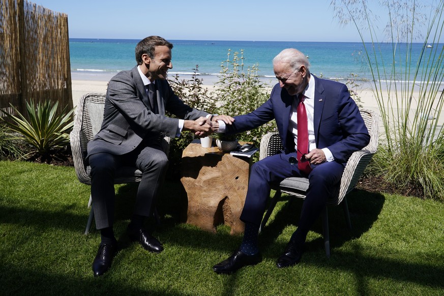 Emmanuel Macron und Joe Biden scheinen sich zu mögen.